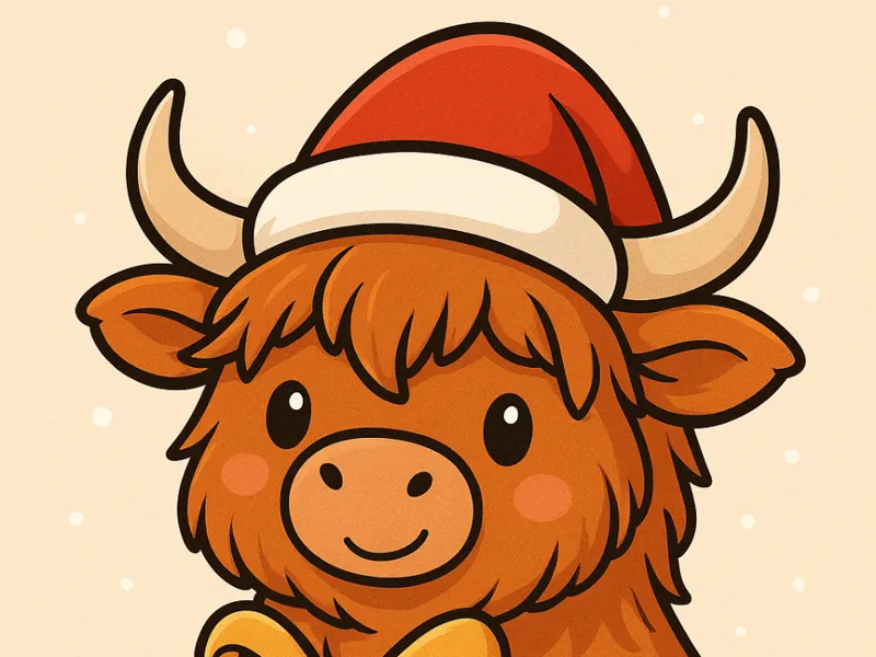 Highland Cow Christmas Light Box