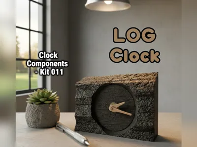 Wood Log Desk Clock
