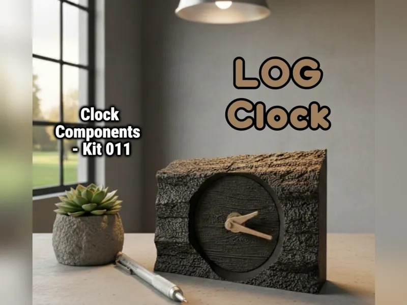 Wood Log Desk Clock