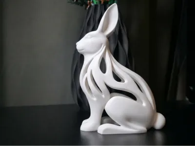 Modern Easter Spirit - Geometric Bunny Sculpture