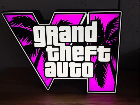 Accesorio de iluminación decorativa: GTA 6 GrandTheftAuto VI Lightbox LED USB — referencia de MakerWorld
