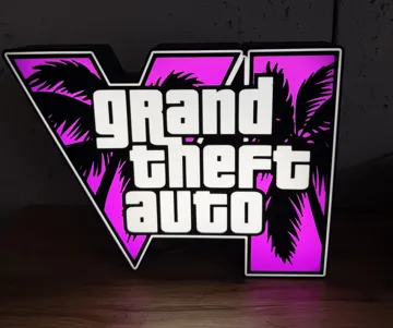 Accesorio de iluminación decorativa: GTA 6 GrandTheftAuto VI Lightbox LED USB — vista de referencia 3