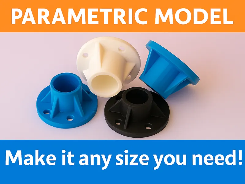Parametric Round Socket with 4 gussets