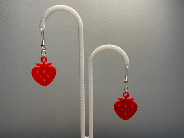 Strawberry Earrings – Cute 3D Printed Jewelry