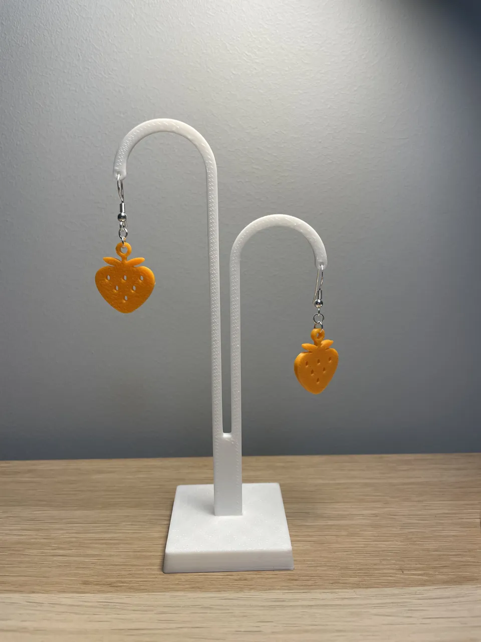 Strawberry Earrings – Cute 3D Printed Jewelry view 3