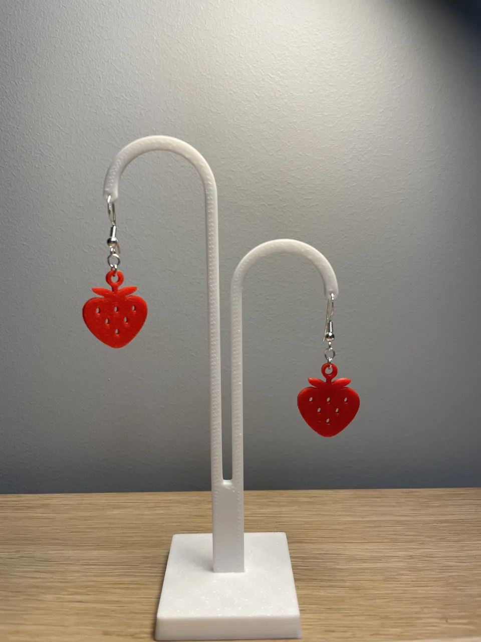 Strawberry Earrings – Cute 3D Printed Jewelry view 2