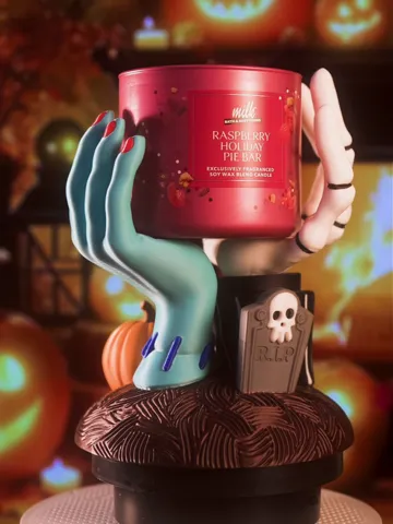 Accesorio de iluminación decorativa: Porta vela de tres mechas – JACK y SALLY — vista de referencia 2