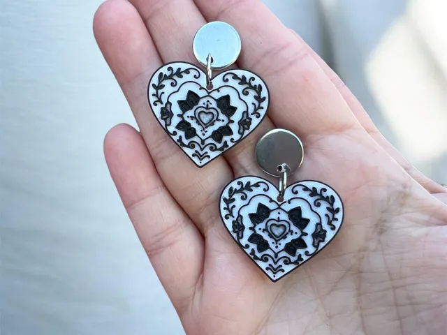 Pendientes corazón mandala