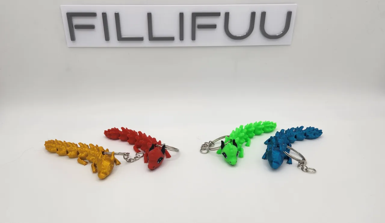 Flexi Cute Dragon Keychain view 2