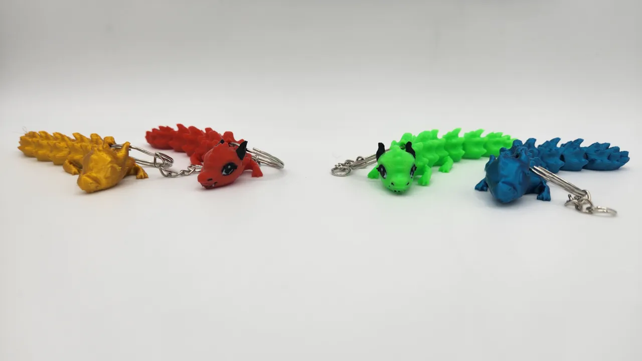 Flexi Cute Dragon Keychain view 3