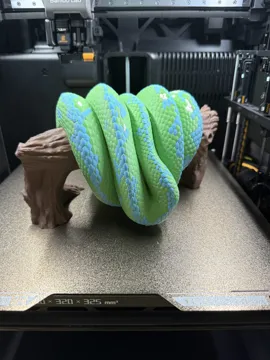 Modelo para impresión 3D: Grüner Baumpython – realistisch - Morelia viridis — vista de referencia 4