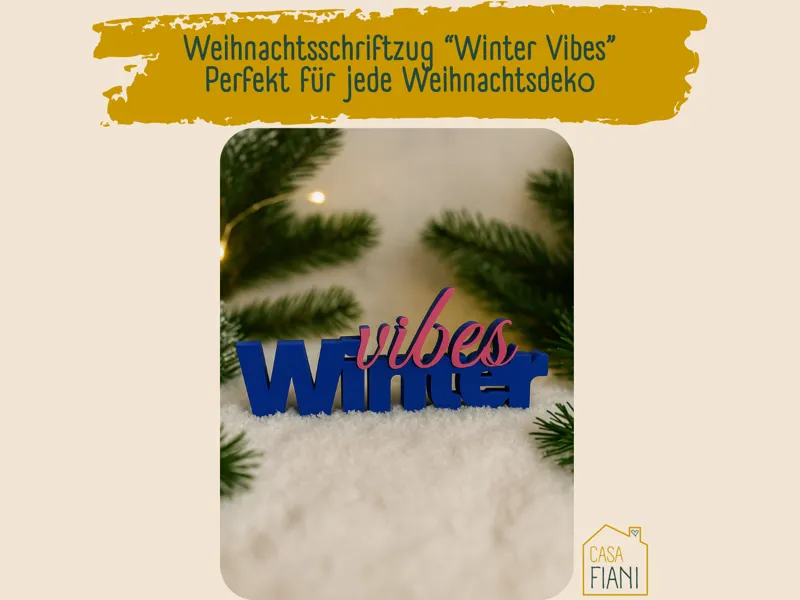 3D Schriftzug Winter Vibes – Winterdeko