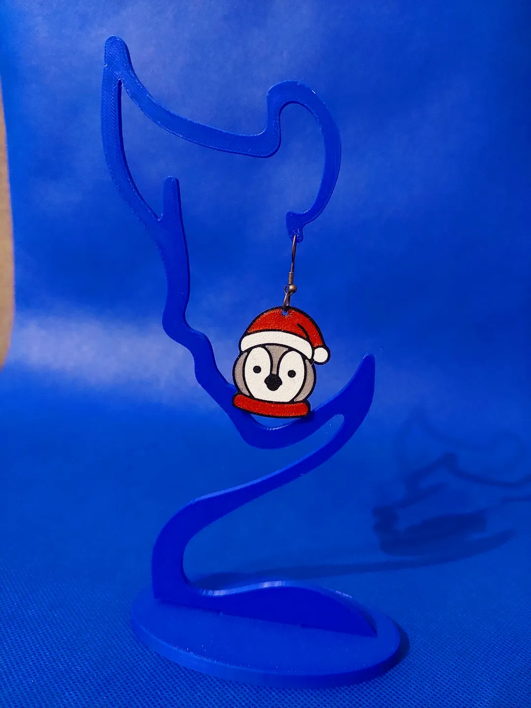 Multicolor Christmas Penguin Earrings view 2