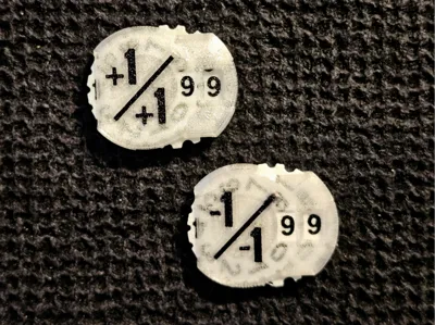 MiniCounter with +1/+1 and -1/-1, coin sized!