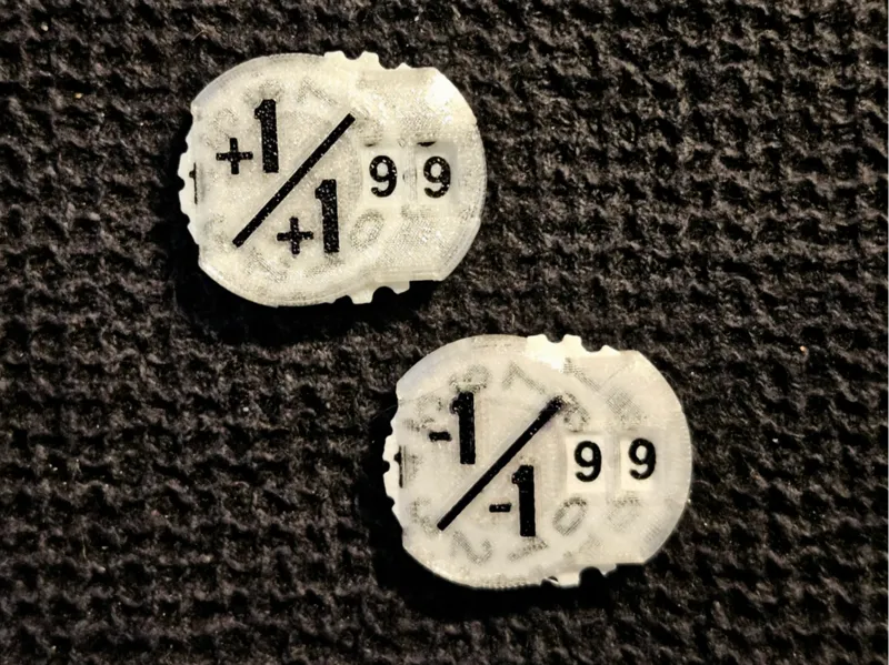 MiniCounter with +1/+1 and -1/-1, coin sized!