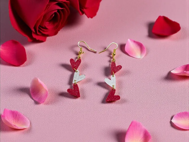 Three hearts v2 earrings