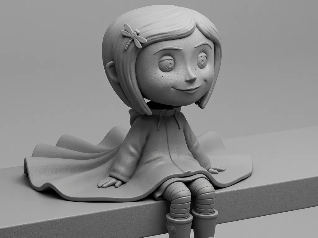 Ledge Sitter Chibi Series: Coraline - Free 3D Print Model - MakerWorld