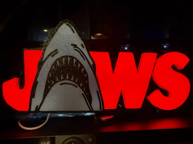 Jaws Movie Lightbox Light box Night Light