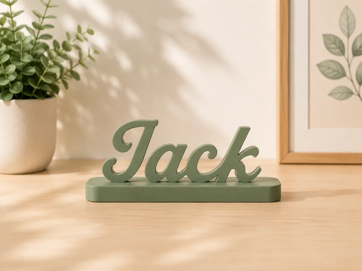 Jack Name Label Custom Name Jack Sign – Elegant Script Name Plate - Free 3D Print Model ...