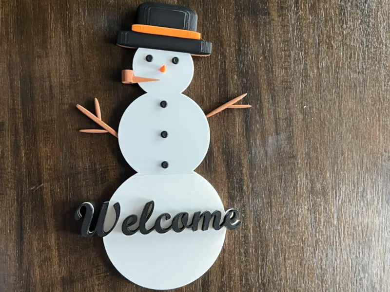 Snowman Welcome Sign