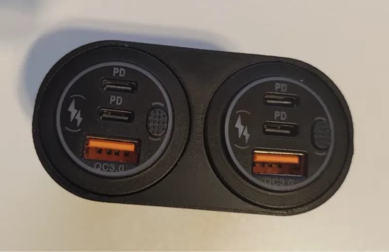 Car charger 12V USB mount bracket