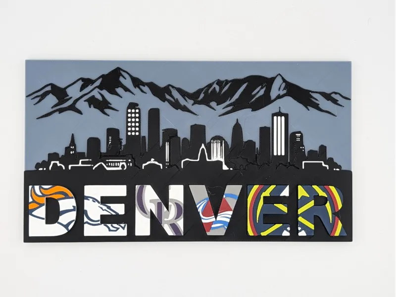Denver City Sports Themed Skyline