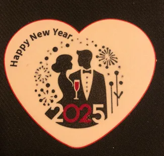 Einfacher Glasuntersetzer Happy New Year
