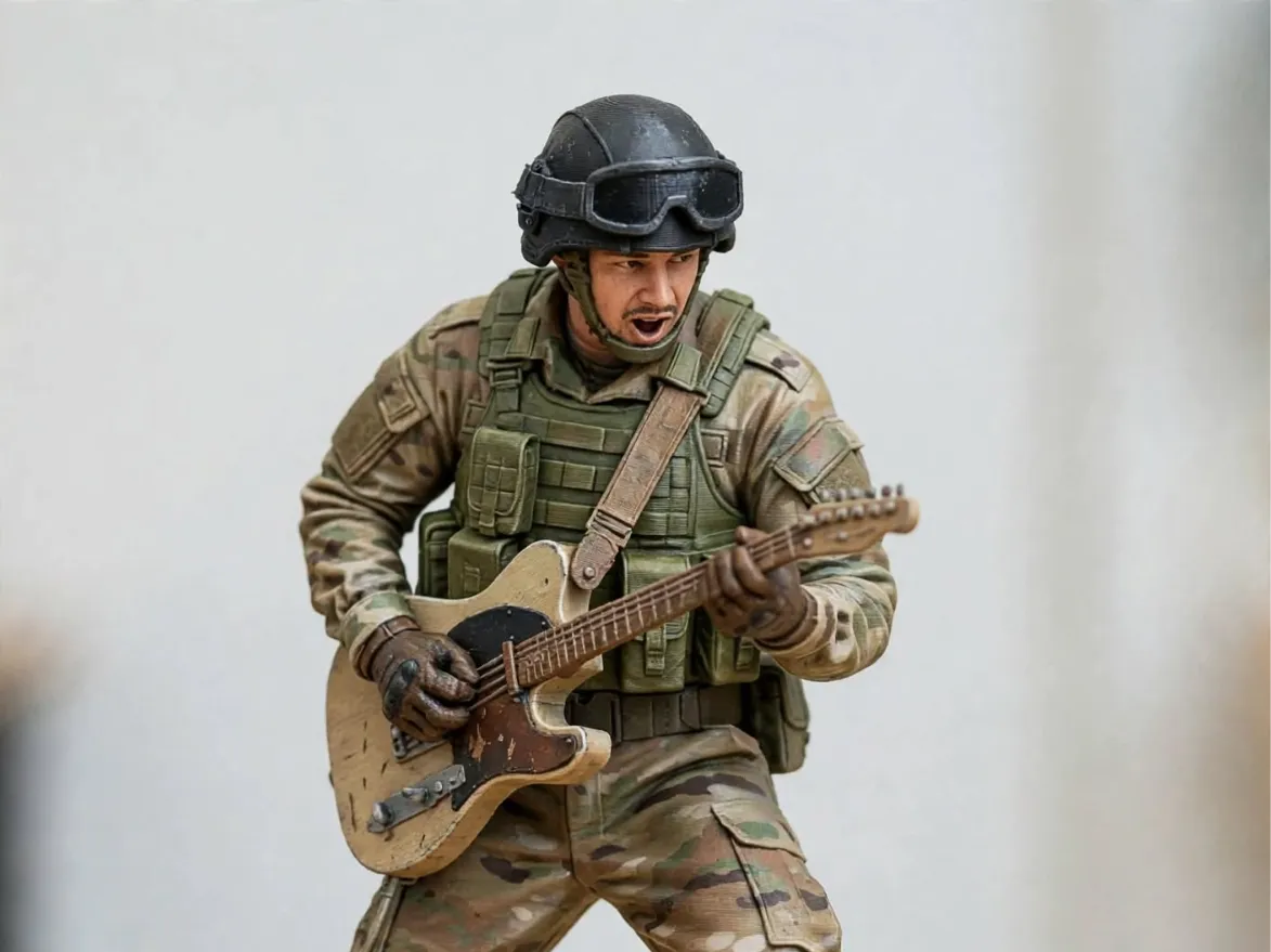 Modern soldier (guitarist) - Free 3D Print Model - MakerWorld