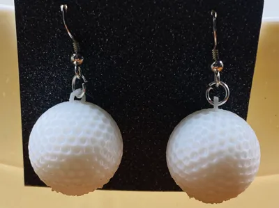 Golf ball earrings