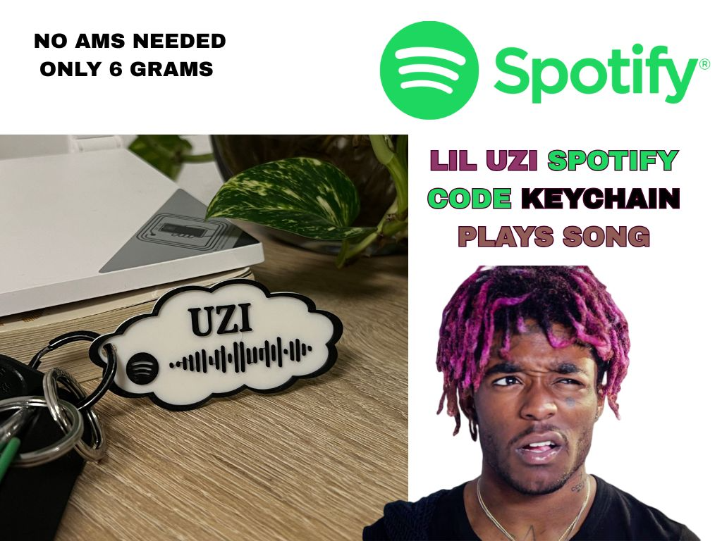 UZI spotify code keychain (Plays What You Saying)