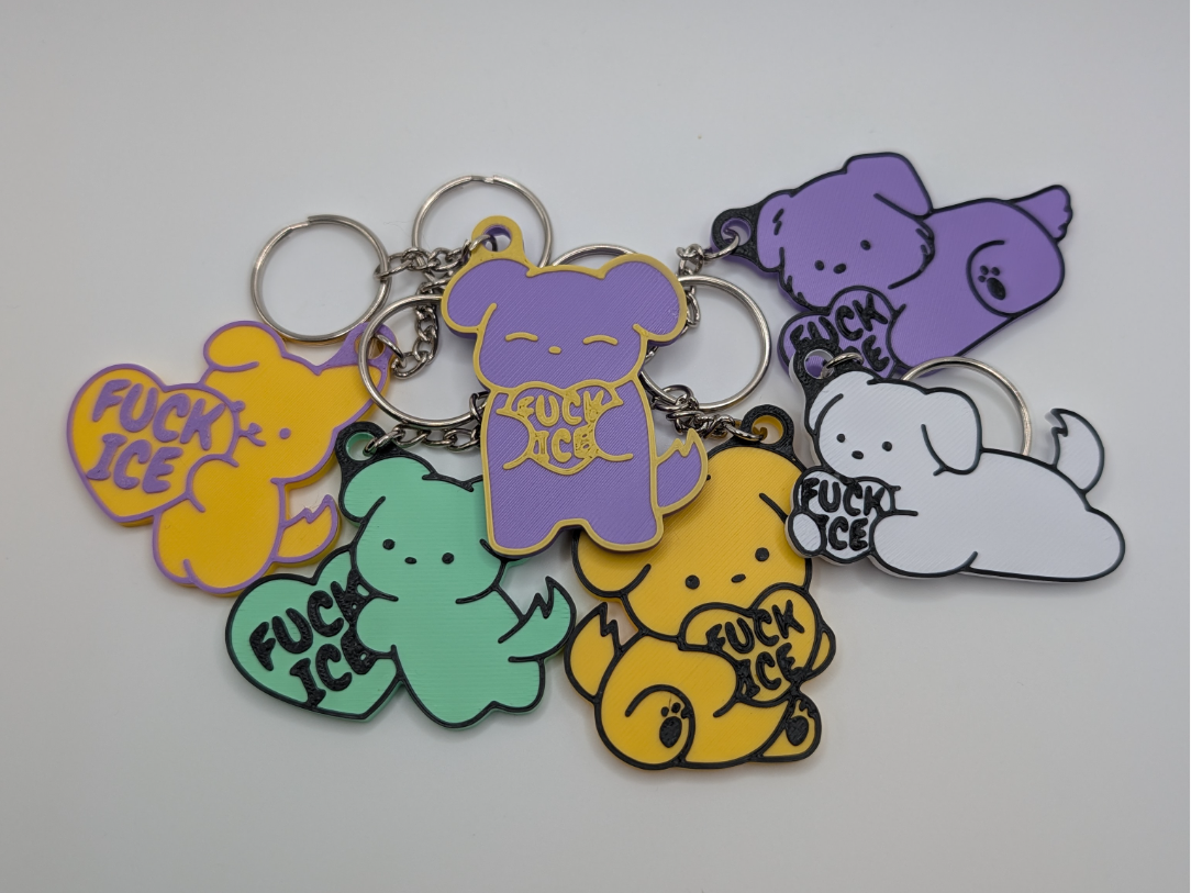 Cute Dog Valentine Keychains