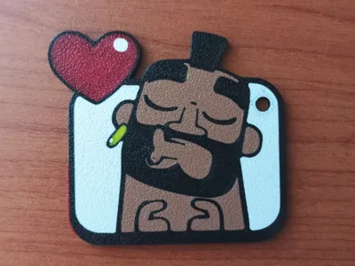 Clash Royale Kissing Hog Rider Emote Keychain