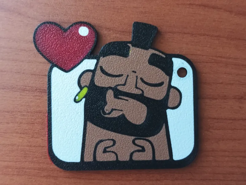 Clash Royale Kissing Hog Rider Emote Keychain