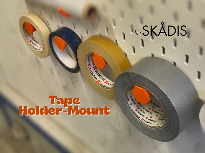 SKÅDIS Tape Holder – 28mm & 52mm |Pegboard Mount