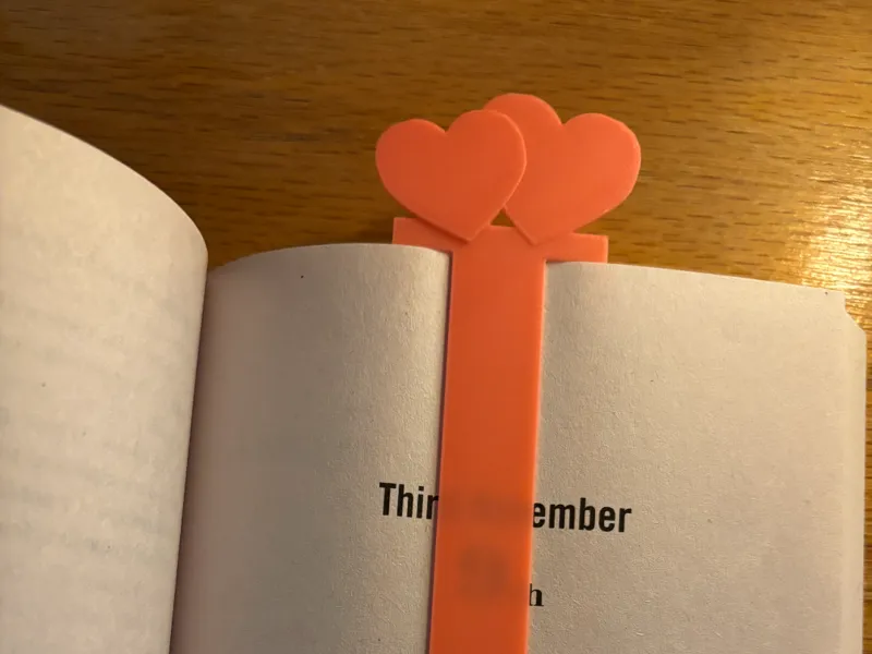 Double Heart Bookmark (No Page Crease)