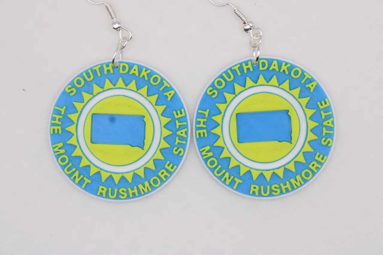 South Dakota Flag Earrings view 2