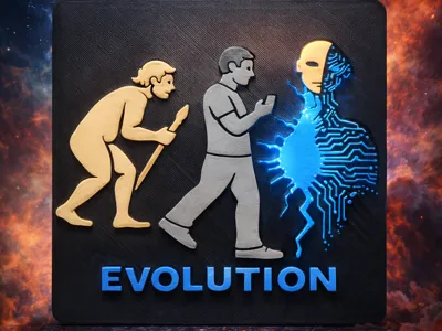 Human to AI – EVOLUTION | 3D Wall Art