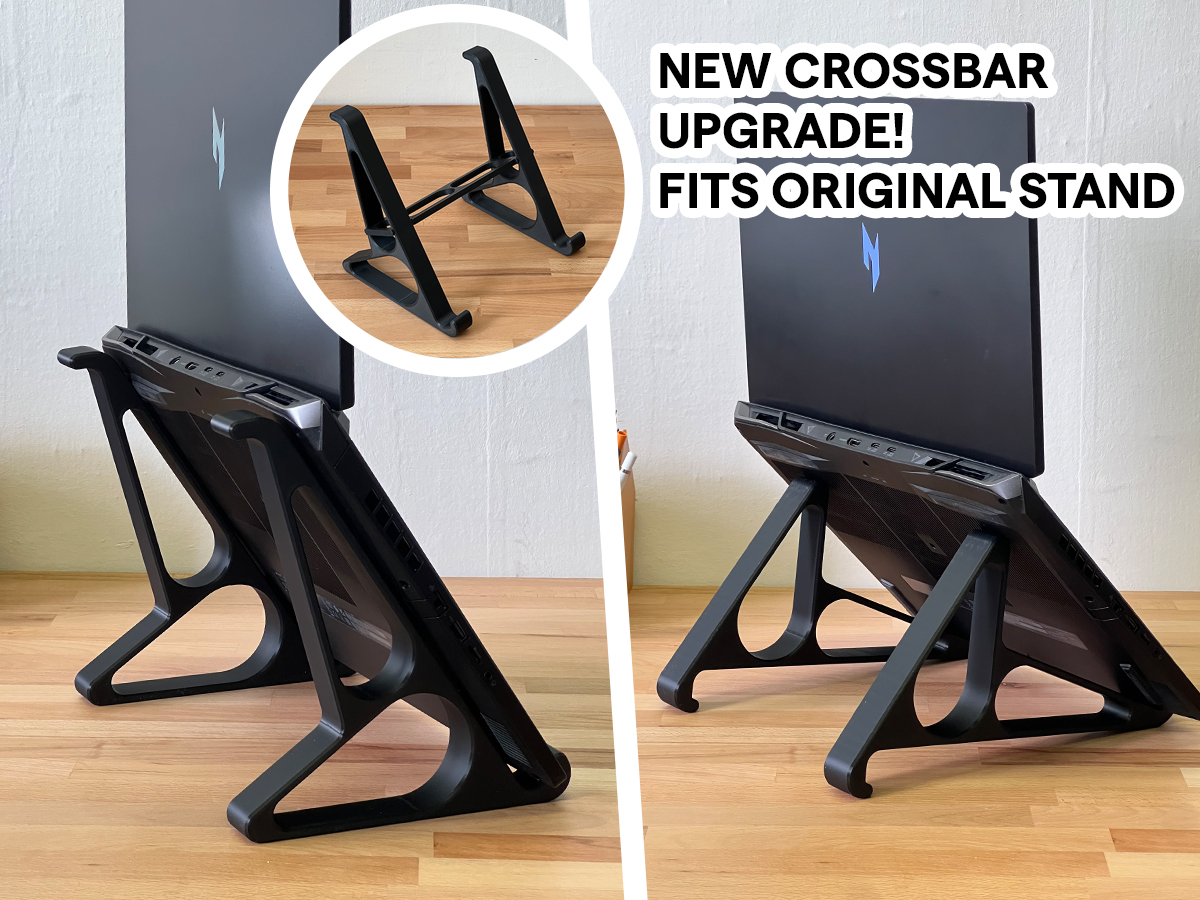 Vertical laptop stand with two height options