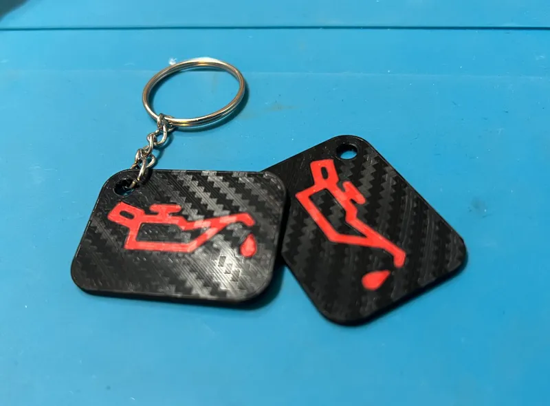 Oil pressure warning light keychain