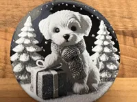 Boule de Noël ou dessous de verre chiot — photo 1