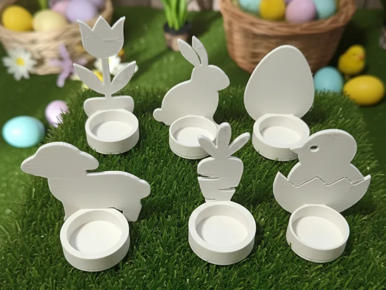 Minimalist Easter Tea Light Set Safe & Decorative