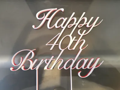 Happy 40th Birthday Cake Topper