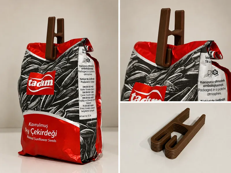 Minimal Bag Clip – Easy Print & Reusable Tool