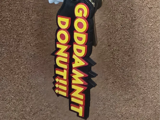 Goddamnit Donut - chunky keychain
