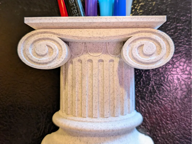 Greek column magnetic pen holder