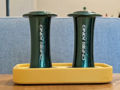 Chris King Salt and Pepper Shaker Holder