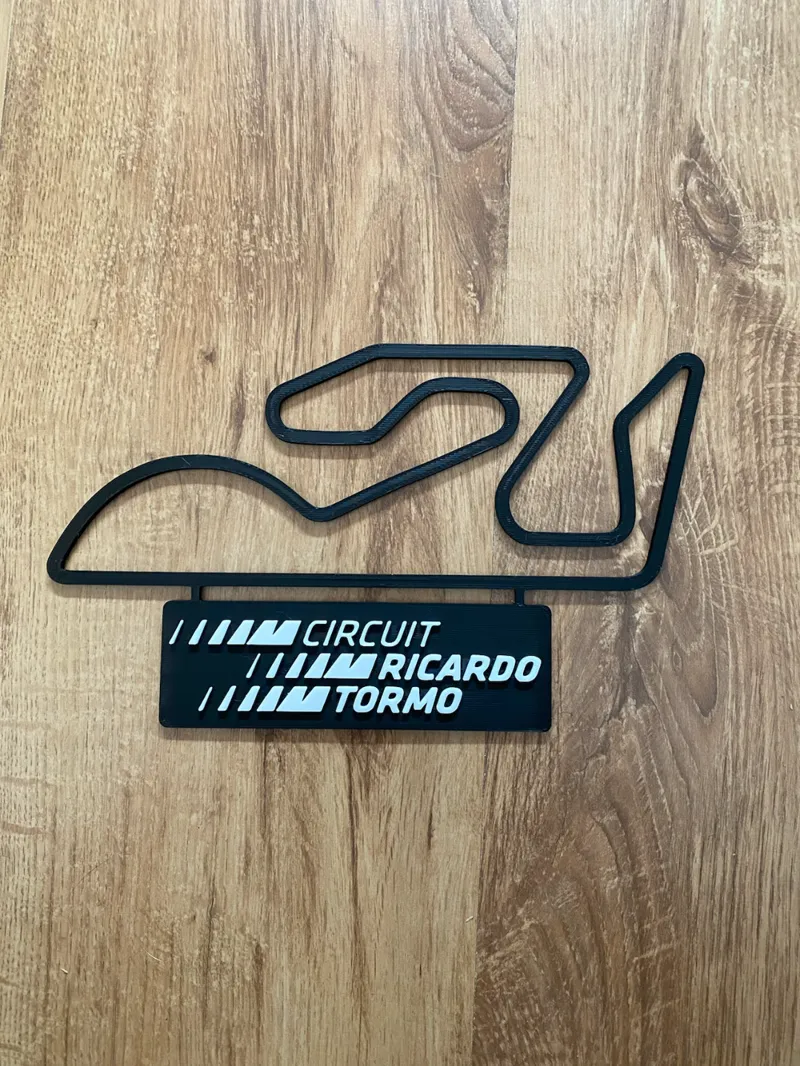 Circuit Ricardo Tormo track map with nameplate (Valencia)