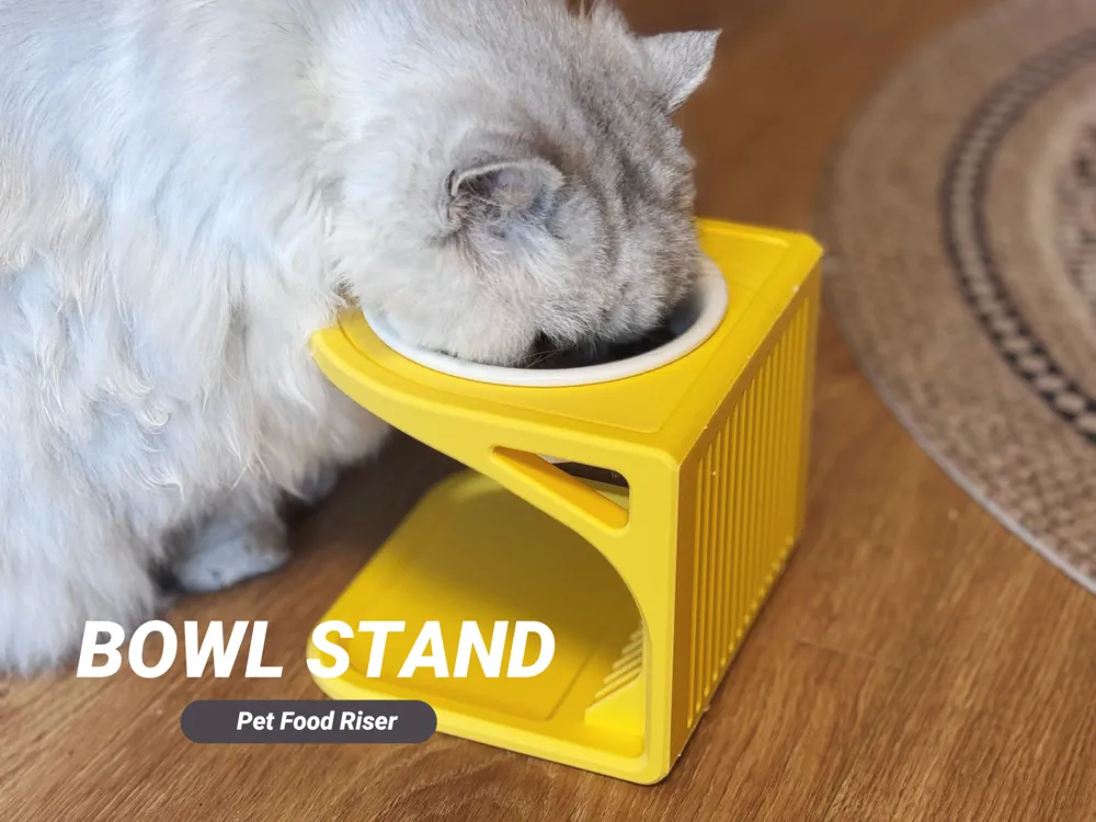 Cat Food Bowl Stand - Free 3D Print Model - MakerWorld