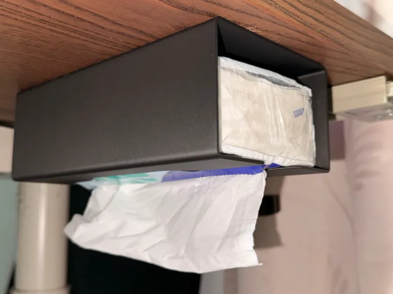 Customizable Under desk tissue holder