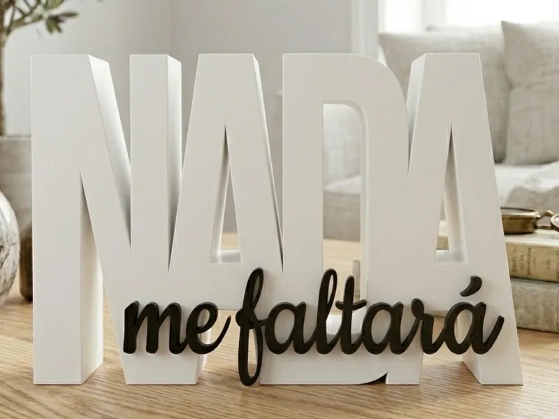 Letreiro Bíblico de encaixe "NADA me faltará"